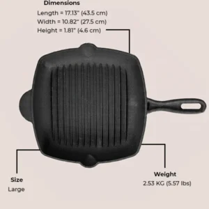 3.cast iron grill pan 10.25 inch