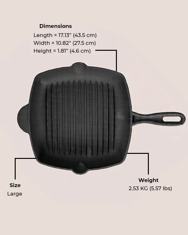 3.cast iron grill pan 10.25 inch