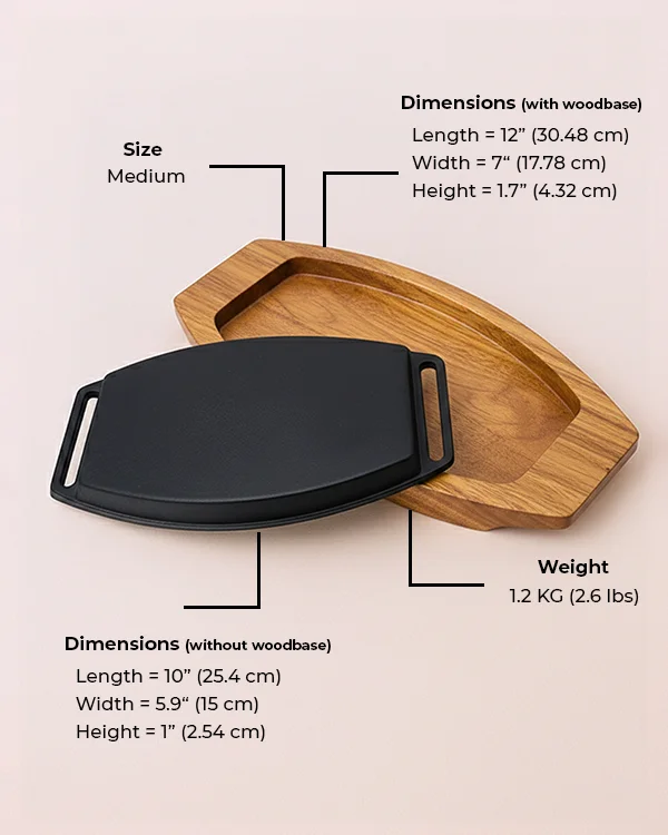 Cast Iron Sizzler 8.5" F-OV Wood